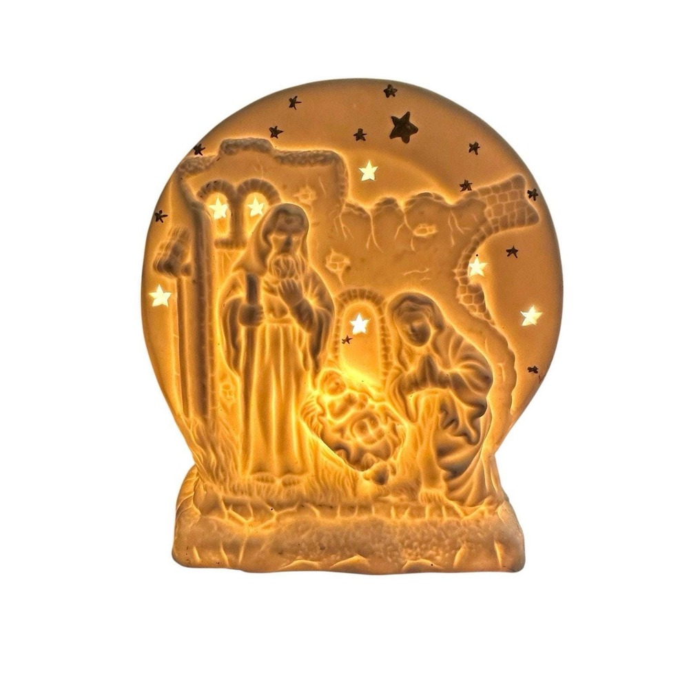 Christmas Porcelain Nativity Night Light Home Interiors